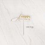 White and Gold Acrylic Anniversary Cake Topper