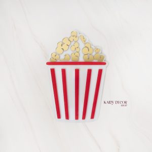 Acrylic Popcorn Sign – Movie Night Decor